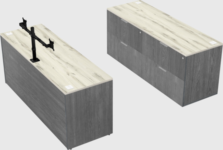 Parallel desk with credenza