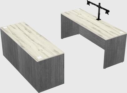 Parallel desk with credenza