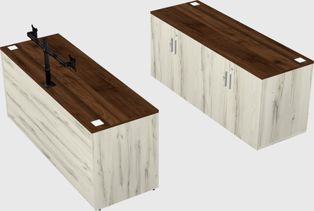 Parallel desk with credenza