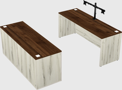 Parallel desk with credenza