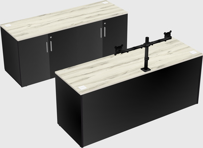 Bureau parallèle avec crédence