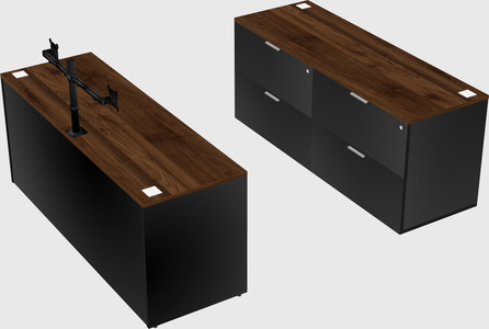 Parallel desk with credenza