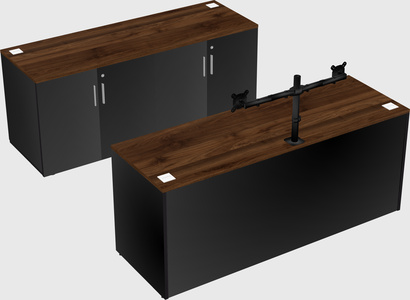 Parallel desk with credenza