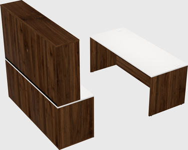 Parallel desk with credenza
