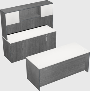 Parallel desk with credenza