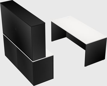 Parallel desk with credenza