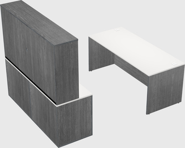 Parallel desk with credenza
