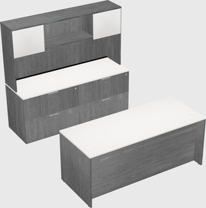 Parallel desk with credenza