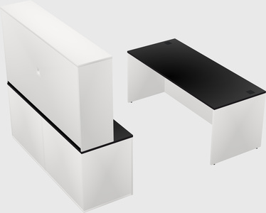 Parallel desk with credenza