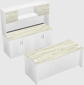 Parallel desk with credenza