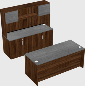 Parallel desk with credenza