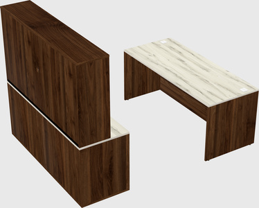 Parallel desk with credenza