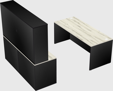 Parallel desk with credenza
