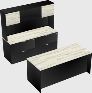Parallel desk with credenza