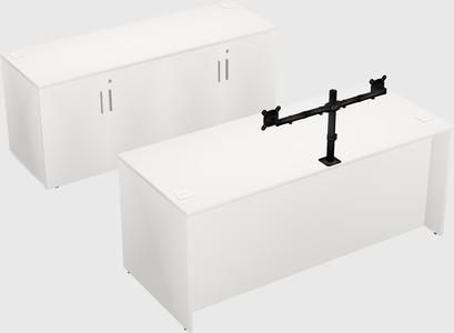 Bureau parallèle avec crédence