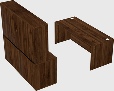 Parallel desk with credenza