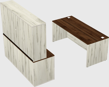 Parallel desk with credenza