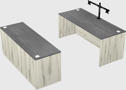 Parallel desk with credenza