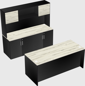 Parallel desk with credenza