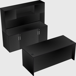 Bureau parallèle avec crédence
