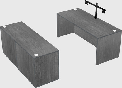 Parallel desk with credenza