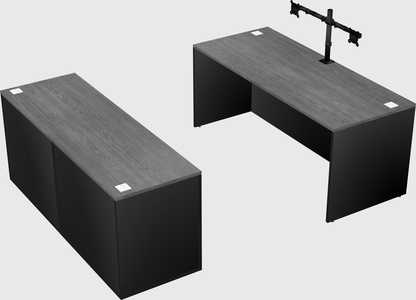 Parallel desk with credenza