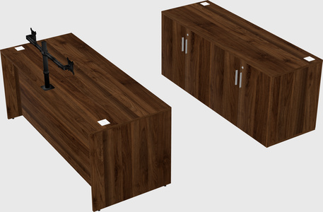 Parallel desk with credenza