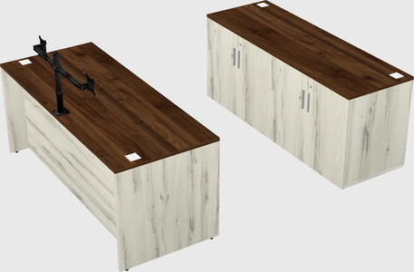 Parallel desk with credenza