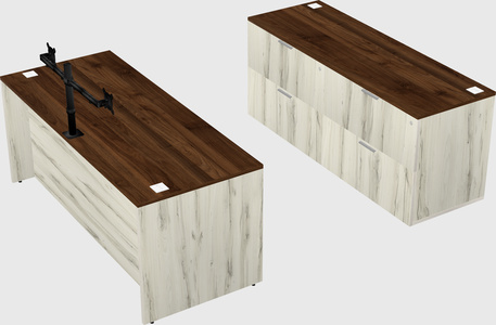 Parallel desk with credenza