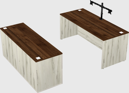 Parallel desk with credenza