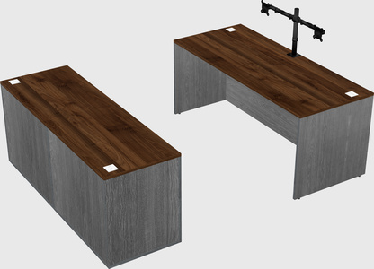 Parallel desk with credenza