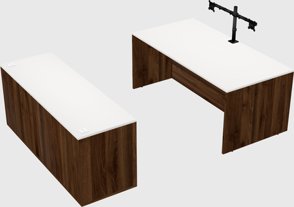 Parallel desk with credenza