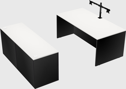 Bureau parallèle avec crédence