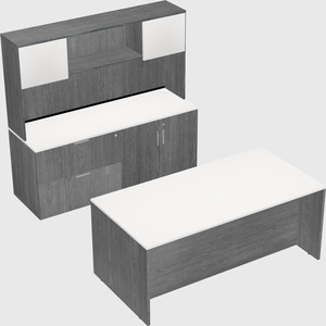 Bureau parallèle avec crédence