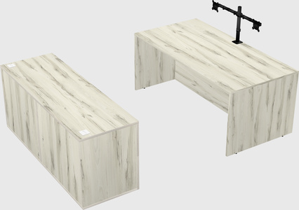 Parallel desk with credenza