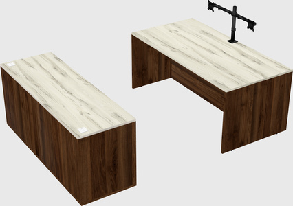 Parallel desk with credenza