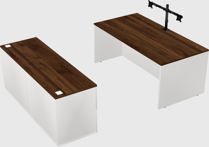Parallel desk with credenza