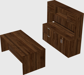 Parallel desk with credenza