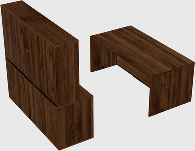Parallel desk with credenza