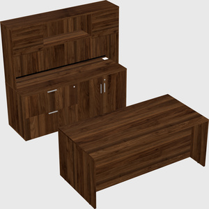 Parallel desk with credenza