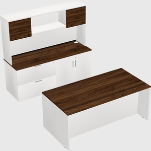 Parallel desk with credenza