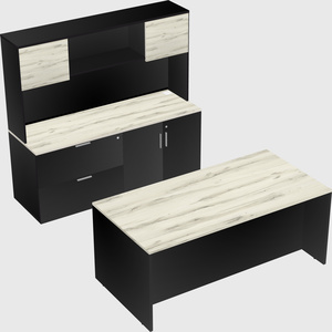 Parallel desk with credenza
