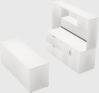 Parallel desk with credenza