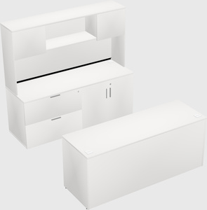 Parallel desk with credenza