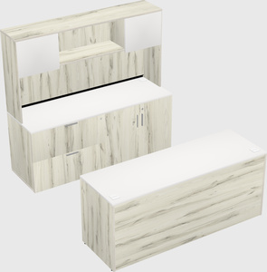 Parallel desk with credenza