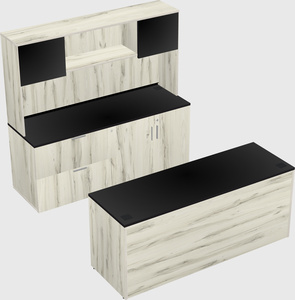 Bureau parallèle avec crédence