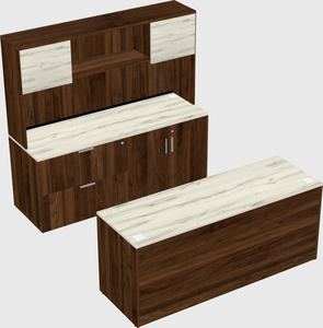 Parallel desk with credenza