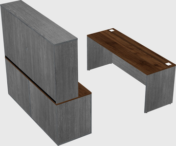 Parallel desk with credenza
