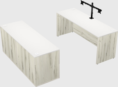 Parallel desk with credenza