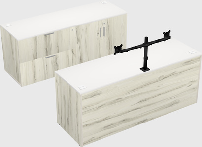 Parallel desk with credenza